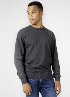 Męski Sweter Cross Jeans® Knitwear C-Neck - Grey (021) (34228-021)