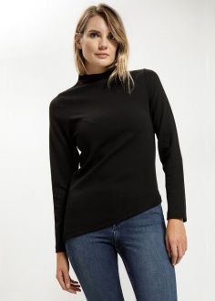 Damska Bluza Cross Jeans® Long Sleeve Sweatshirt - Black (020) (56036-020)