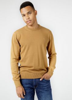 Męski Sweter Cross Jeans® Knitwear C-Neck - Camel (026) (34228-026)