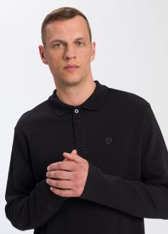 T-Shirt Męski Cross Jeans® Log Sleeve Sweatshirt - Black (020) (15889-020)