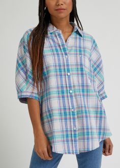 Koszula Damska Lee® Relaxed One Pocket Shirt - Plum Check (L51ASTA39)