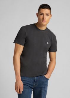 T-Shirt Męski Lee® Patch Logo Tee - Washed Black (L60UFQON)