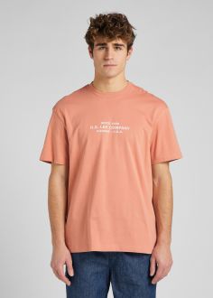 T-Shirt Męski Lee® Logo Loose Tee - Rust (L65FFQUK)
