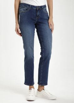 Damskie Spodnie Cross Jeans® Rose Slim Fit - Light Mid Blue (077) (N-487-077)