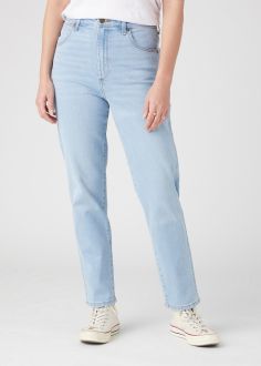 Damskie Spodnie Wrangler® Mom Jeans - Blue Weaves (W246HN42H)