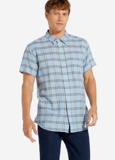 Męska Koszula Wrangler® Ss 1pkt Shirt - Cerulean (W58606EVT)
