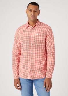 Męska Koszula Wrangler® Long Sleeve 1 Pocket Shirt - Paprika Off White (W5A22LR41)