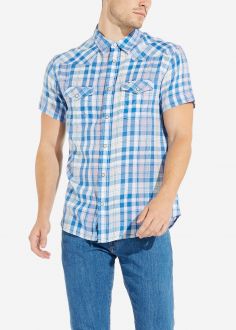 Męska Koszula Wrangler® Ss Western Shirt - Turkish Sea (W5A246D86)