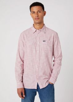 Męska Koszula Wrangler® Long Sleeve 1 Pocket Shirt - Red Stripe (W5A27OX47)