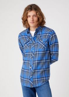 Męska Koszula Wrangler® Heritage Shirt - Wrangler Blue Check (W5D1LAX05)