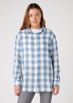 Koszula Damska Wrangler® 1 pocket Shirt - Captain Blue Check (W5Z56D84Z)