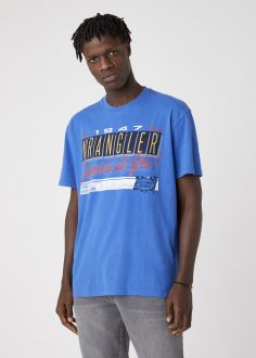 T-Shirt Męski Wrangler® Short Sleeve Car Tee - Wrangler Blue (W7APGFX05)