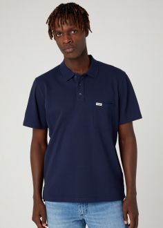 T-Shirt Męski Wrangler® Relaxed Polo Shirt - Navy (W7BJK4114)