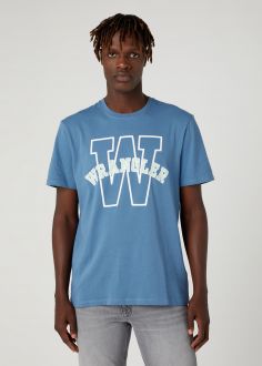 T-Shirt Męski Wrangler® Graphic Tee - Capitains Blue (W7CEEE84Z)
