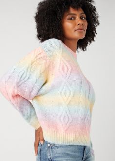 Damski Sweter Wrangler® Cable Knit - Sick Pink (W8Q3RBP66)