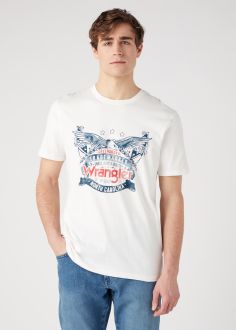 T-Shirt Męski Wrangler® Americana Tee - Whisper White (W70PEEW01)