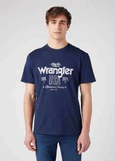 T-Shirt Męski Wrangler® Americana Tee - Navy (W70PEE114)