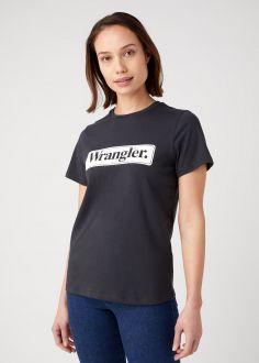 T-Shirt Damski Wrangler® Regular Tee - Faded Black (W7N4EEXV6)